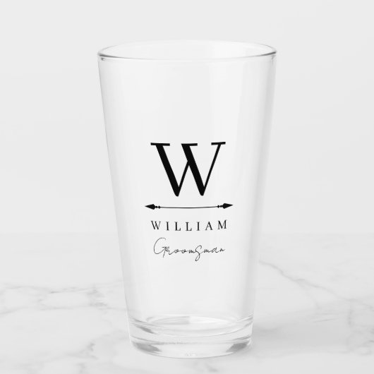 Clean Timeless Monogram Trauzeuge Glas (Vorderseite)