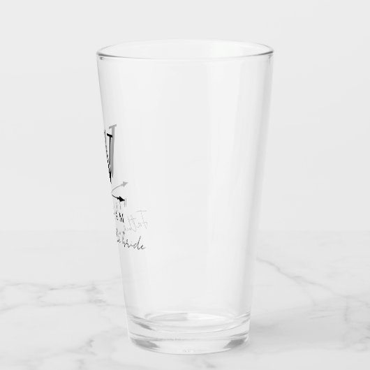 Clean Timeless Monogram Vater der Braut Glas (Links)