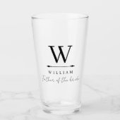Clean Timeless Monogram Vater der Braut Glas (Vorderseite)
