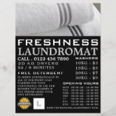 Clean Towels, Laundromat, Cleaning Advertising Flyer (Vorne)