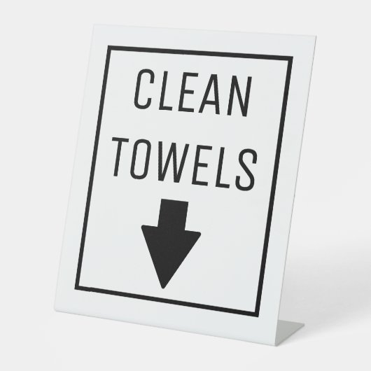 CLEAN TOWELS SOCKELSCHILD (Vorderseite)