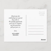 Clean Typografy Danke & Names Foto Postkarte (Rückseite)