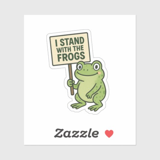 Clean Typography Frog Sticker (Blatt)