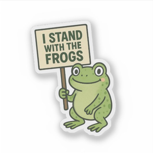Clean Typography Frog Sticker (Vorderseite)