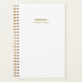 Clean White & Gold Script 2024 Personal wöchentlic Planer (Vorderseite)
