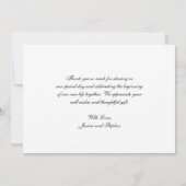 Clean White Gold Script Elegant Dankeschön Karte (Rückseite)