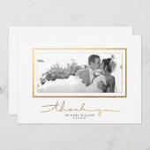 Clean White Gold Script Elegant Dankeschön Karte (Vorne/Hinten)