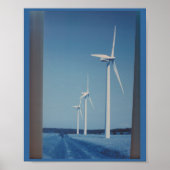 CLEAN Wind Energy Gaint Wheel Fan on Land Mountain Poster (Vorne)