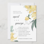 CLEAN YELLOW GREEN FLORAL COUPLES DEUTLICH EINLADE DANKESKARTE (Vorderseite)