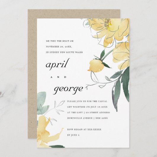 CLEAN YELLOW GREEN FLORAL WIR TIEFEN DIE KNOT INVI DANKESKARTE (Vorne/Hinten)