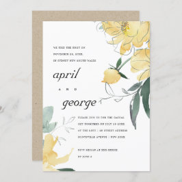 CLEAN YELLOW GREEN FLORAL WIR TIEFEN DIE KNOT INVI DANKESKARTE