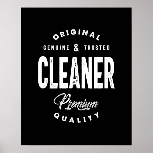 Cleaner Job Title T-Shirt Geschenke Mens Frauen Poster (Vorne)