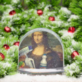 Cleaner Mona Lisa holding cleaning tools Da Vinci Schneekugeln (Weihnachten)