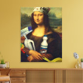 Cleaner Mona Lisa mit Reinigungswerkzeugen Leonard Leinwanddruck (Insitu (Wohnzimmer))
