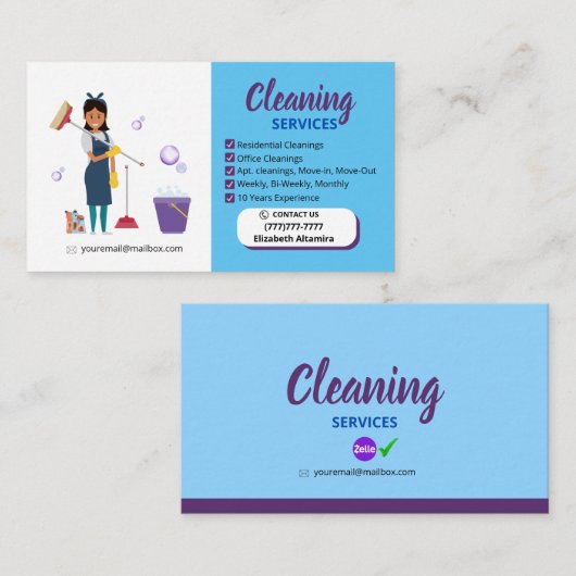 Cleaning_Bubble Business Card Telefonnummerkarte (Vorne/Hinten)