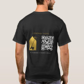 Cleaning Cleaner Service Gold Logo QR Code Black T-Shirt (Rückseite)