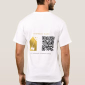 Cleaning Cleaner Service Gold Logo QR Code White T-Shirt (Rückseite)