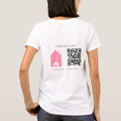 Cleaning Cleaner Service Pink Logo QR Code White T-Shirt (Rückseite)