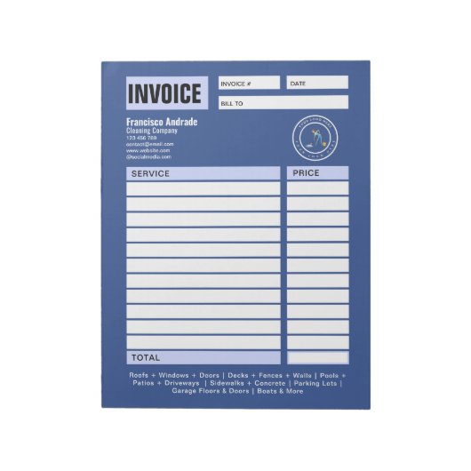 Cleaning Company | Custom Logo Cleaning Service Notizblock (Rotiert)