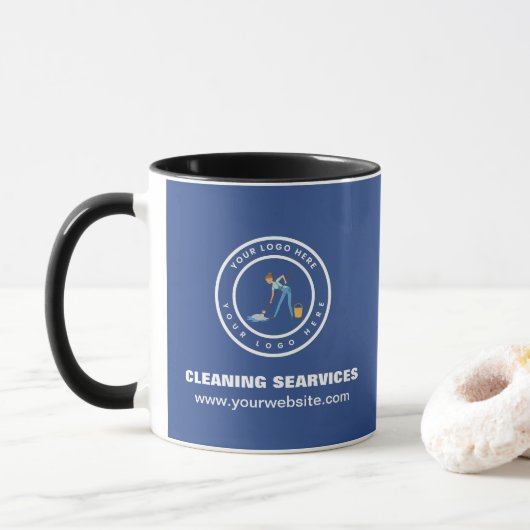 Cleaning Company | Custom Logo Cleaning Service Tasse (Mit Donut)