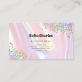 Cleaning Lady Maid Holographic Glitter Pink Visitenkarte (Rückseite)