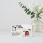 Cleaning Lady Mopping | Bucket Cleaning Equipment Visitenkarte (Stehend Vorderseite)