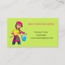 Cleaning Ladys Company Business Card