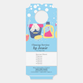 Cleaning Service Blue Business Türanhänger