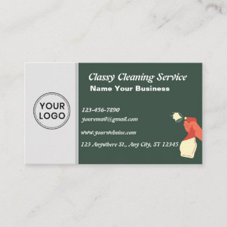 Cleaning Service Business Card - Personal Logo Visitenkarte