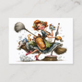 Cleaning Service Housekeeping  Business Card Visitenkarte (Vorderseite)