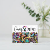 Cleaning Service Housekeeping  Business Card Visitenkarte (Stehend Vorderseite)