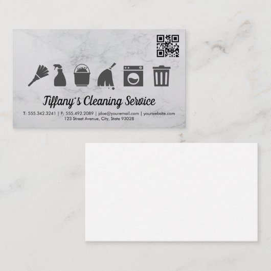 Cleaning Service Icons | qr code Visitenkarte (Vorne/Hinten)