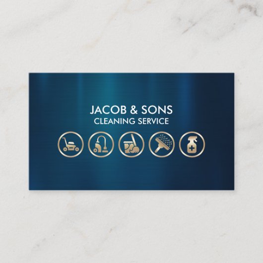 Cleaning Service  Icons Visitenkarte (Vorderseite)