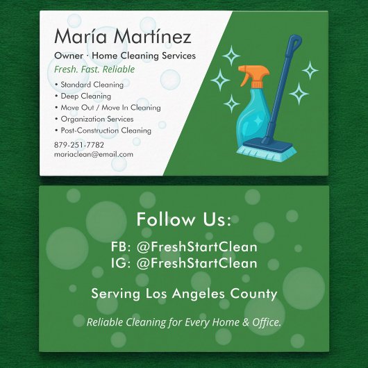 Cleaning Service Professional Visitenkarte
