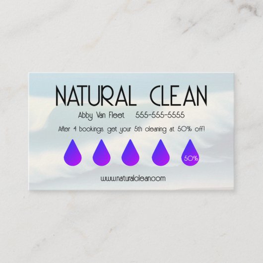 Cleaning Service Rewards Card Telefonnummerkarte (Vorderseite)