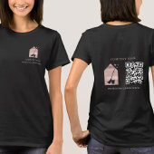 Cleaning Service Rose Gold Logo QR Code Black T-Shirt