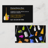 Cleaning Service Standard Black Visitenkarte (Vorne/Hinten)