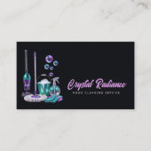 Cleaning Service Supplies Modern QR Code Visitenkarte (Vorderseite)