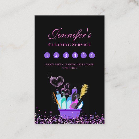 Cleaning Service versorgt Unternehmen mit Treuekar Visitenkarte (Vorderseite)