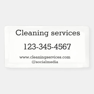 Cleaning services add number website email address banner