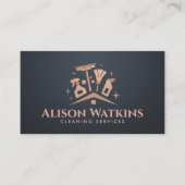 Cleaning Services - Elegant Rose Gold Visitenkarte (Vorderseite)