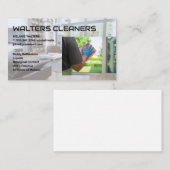 Cleaning Services Logo | Maid Washing Window Visitenkarte (Vorne/Hinten)