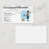 Cleaning Services | Maid with Broom Visitenkarte (Vorne/Hinten)