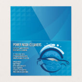 Cleaning Services | Pressure Wash Car Bubbles Visitenkarten (Außenseite Aufgefaltet)
