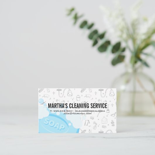 Cleaning Services | Soap Bubbles | Maid Visitenkarte (Stehend Vorderseite)