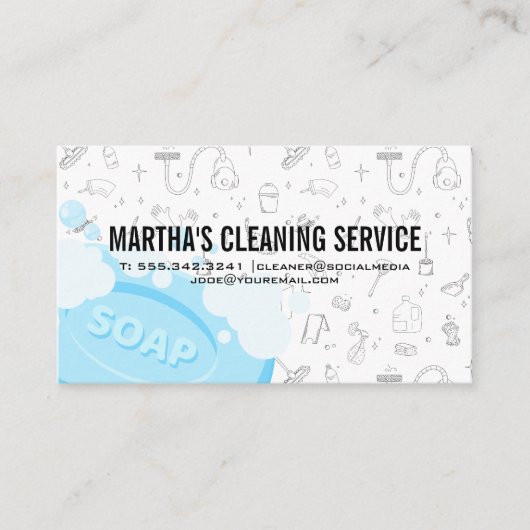 Cleaning Services | Soap Bubbles | Maid Visitenkarte (Vorderseite)