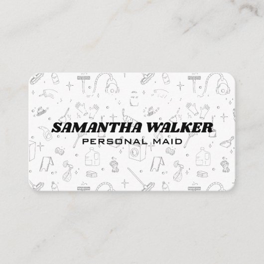 Cleaning Tools Pattern | Maid Services Visitenkarte (Vorderseite)