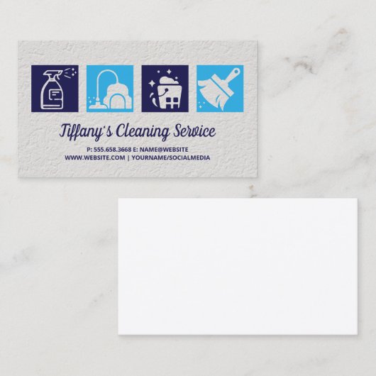 Cleanings-Service-Symbole Visitenkarte (Vorne/Hinten)