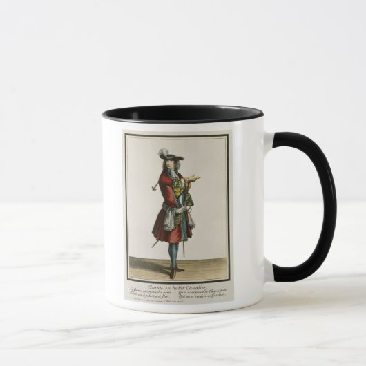 Cleante kleidete als Kavalier, Modegeck, c.16 an Tasse (Rechts)