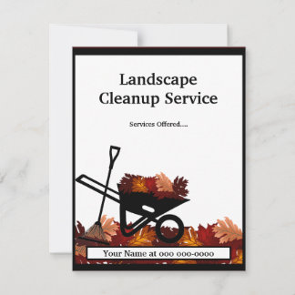 Cleanup Herbst Verlass Raking Service Karte